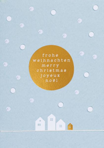 Künstlerkarte "Frohe Weihnachten, merry Christmas"