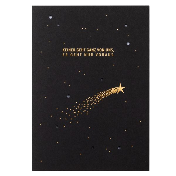 Trauerkarte Sternenhimmel "Keiner geht ganz von uns"
