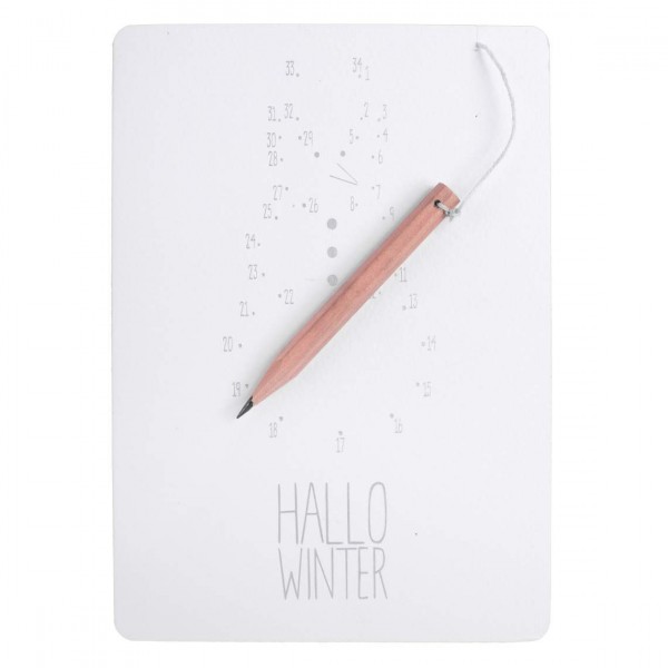 Zeichnen & Zahlenkarte "Hello Winter"