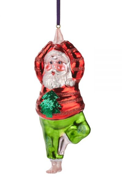 Hänger Yoga Santa, Baum-Haltung, rot/grün