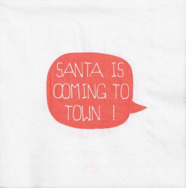 Cocktailserviette "Santa is coming"