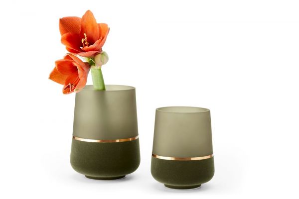 Amelie Vase/Windlicht L, grün