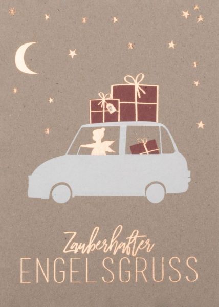 Weihnachtsautokarte "Zauberhafter Engelsgruß"
