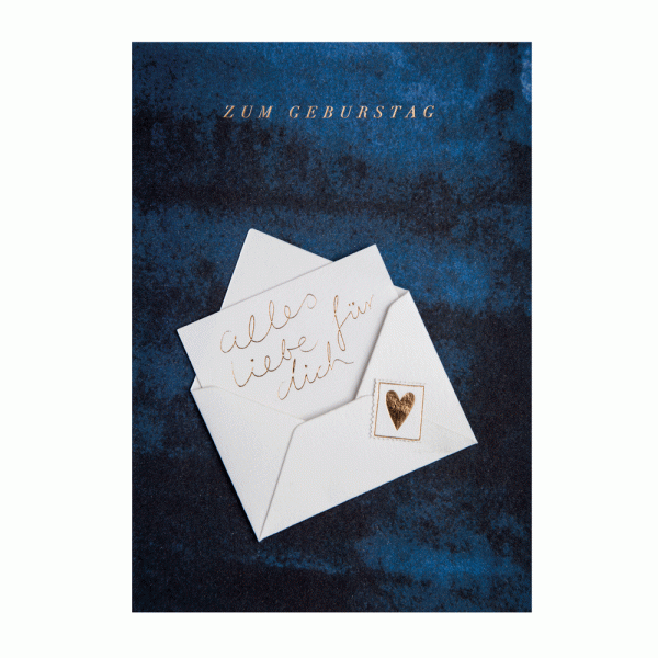 Tintenblau Karte "Zum Geburtstag"