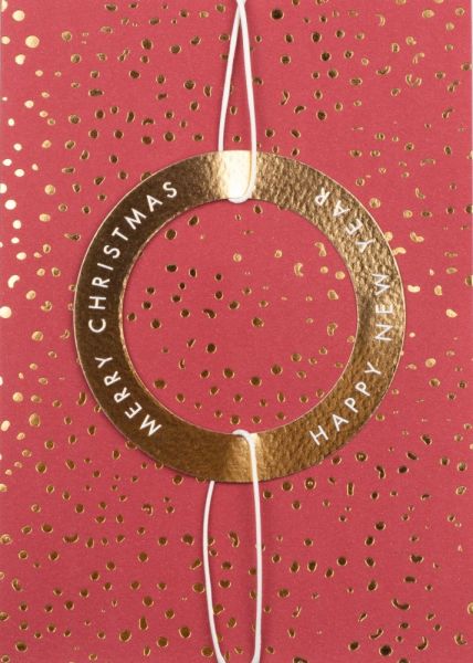 Wunschkranzkarte "Merry Christmas, happy new year"
