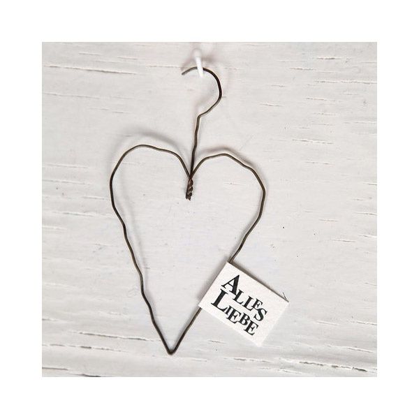 Drahtherz Ornament "Alles Liebe"