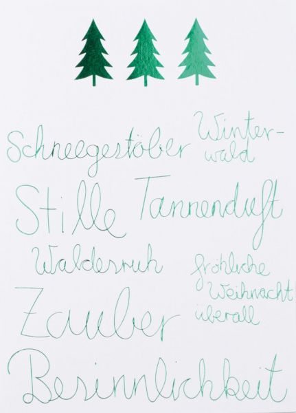 Weihnachtswörterkarte Tannen