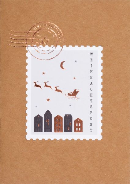Briefmarkenkarte "Weihnachtspost"