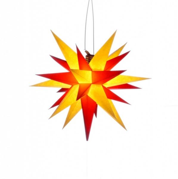 Herrnhuter Stern für Innen, Gelb-Rot 13 cm