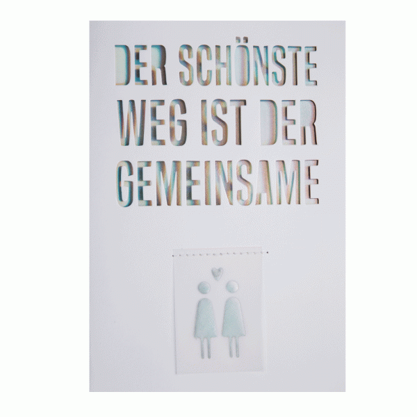 Hochzeitskarte Regenbogen "Der schönste Weg..."