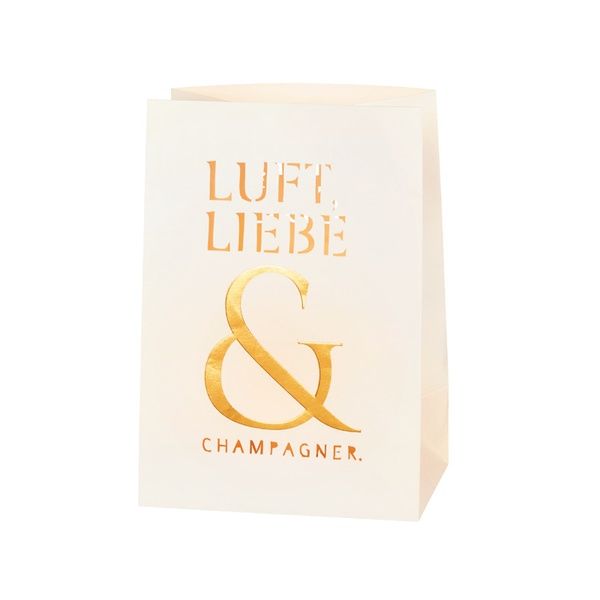 Lichttüte &quot;Luft, Liebe &amp; Champagner&quot;, Gold