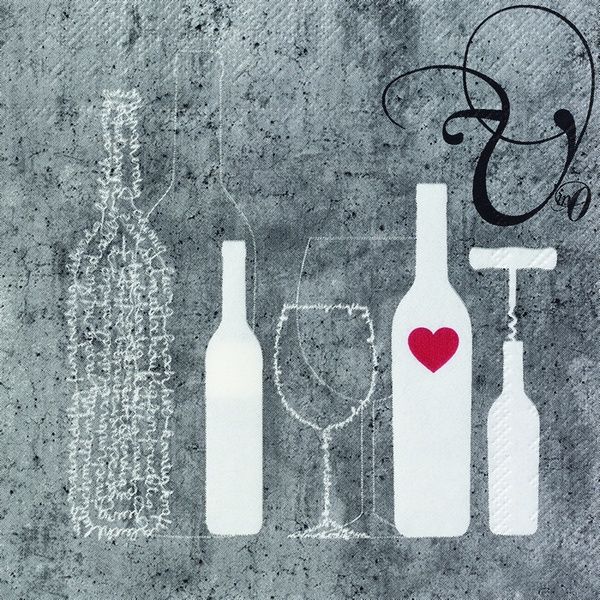 Vino Serviette "Flasche + Glas"