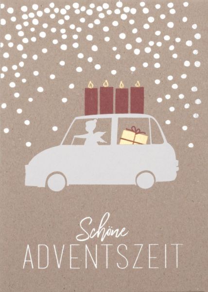 Weihnachtsautokarte "Schöne Adventszeit"