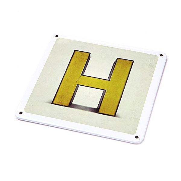 Metallschild - "H"