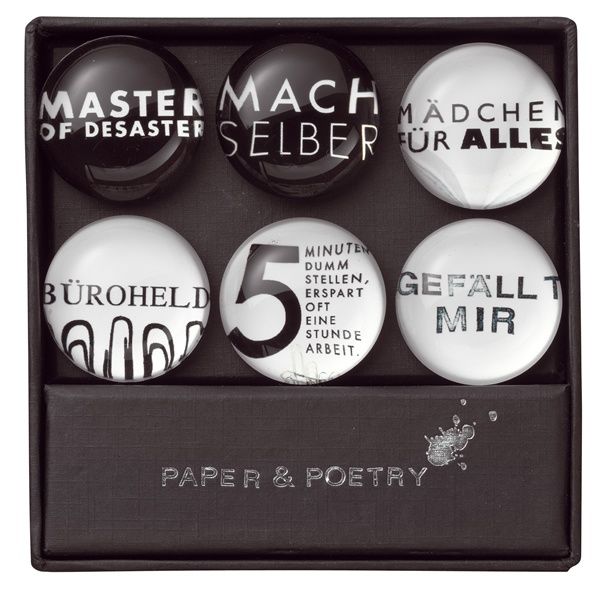 6 Magnete &quot;Master, Büroheld, …&quot;