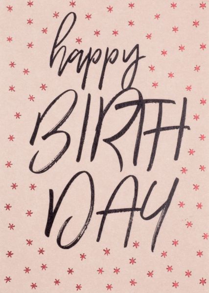 Grußpost Typokarte - Happy Birthday