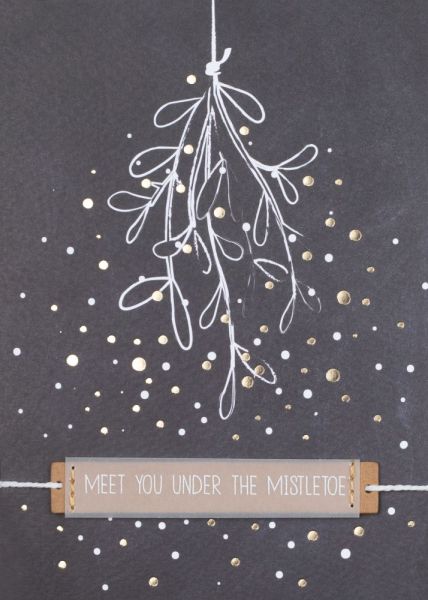 Tafelkarte "Meet you under the mistletoe"