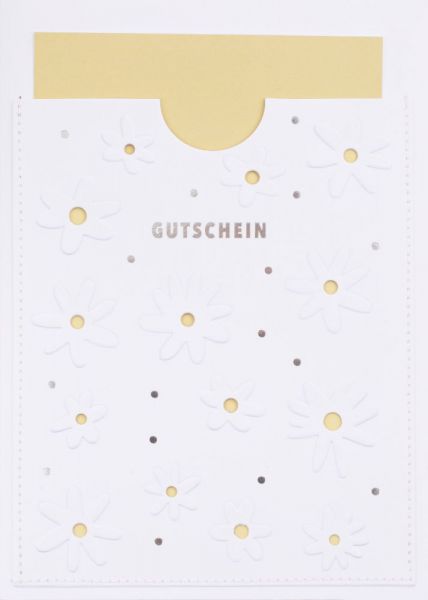 Karte Blütenprägung "Gutschein"