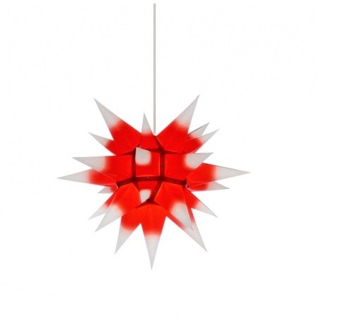 Herrnhuter Stern für Innen, i4 Roter Kern-Weiß 40 cm