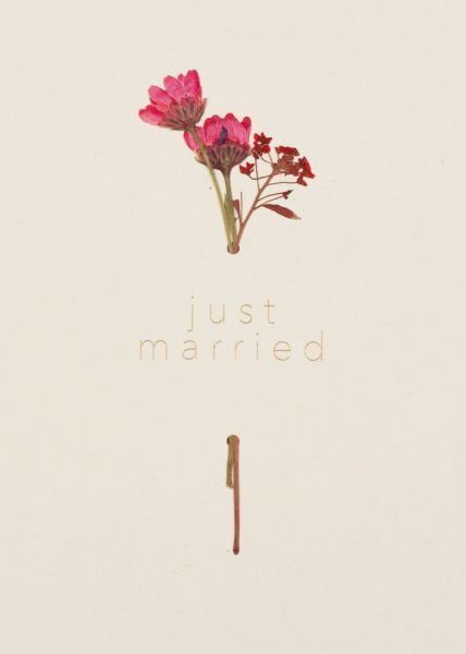 Blütezeitkarte "Just married"