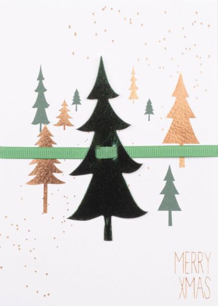 Weihnachtsbandkarte "Merry Xmas"