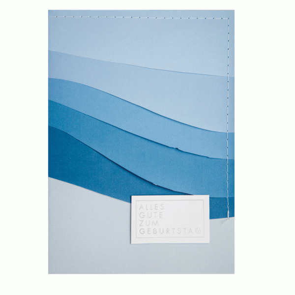 Farbenkarte "Alles Gute zum Geburtstag" - blautöne im 12er Set