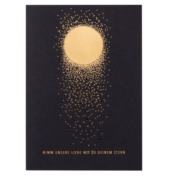 Trauerkarte Sternenhimmel "Nimm unsere Liebe mit"